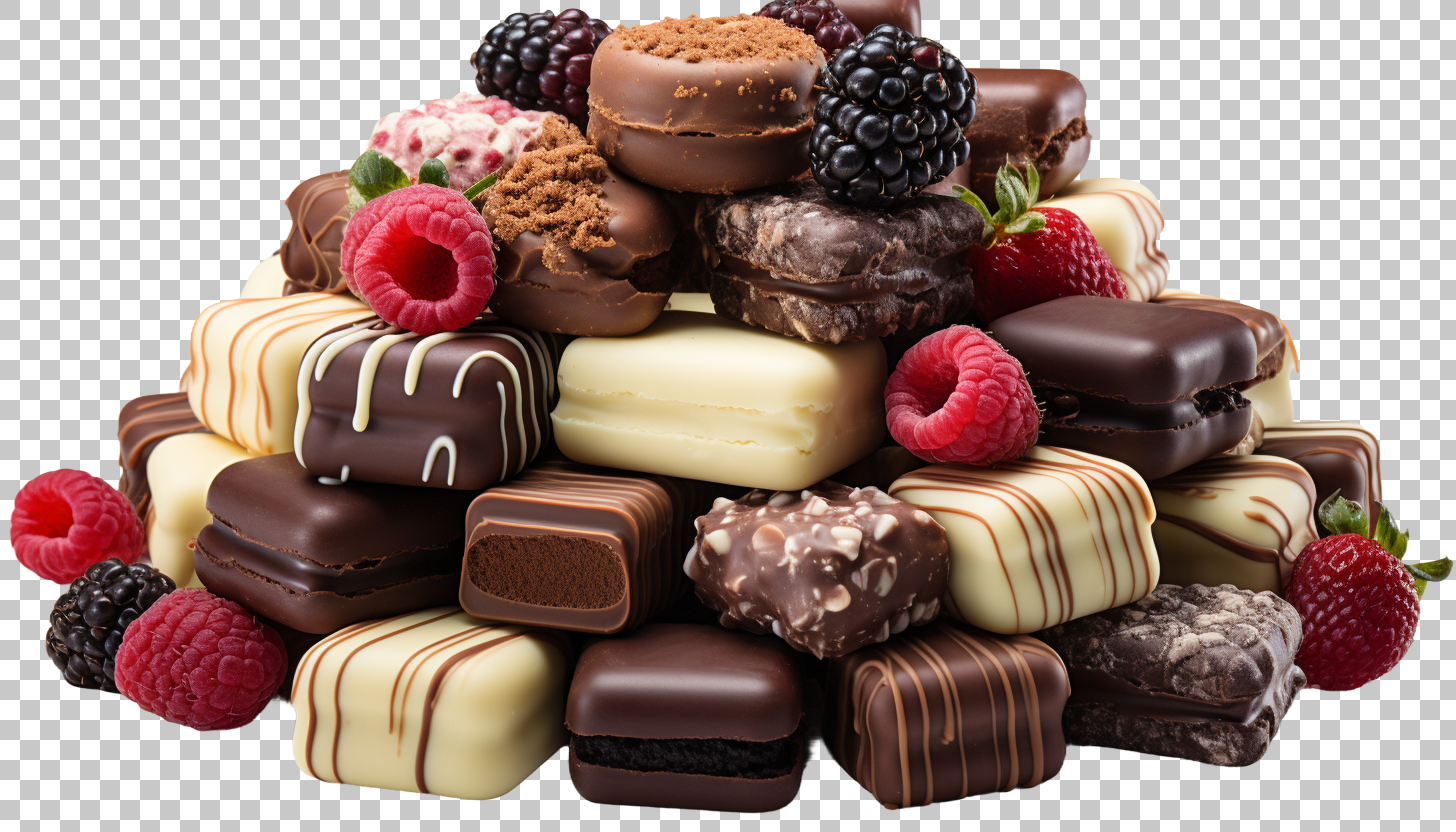 High-Quality Chocolate Transparent png, Sweet Dessert, Tempting Confection