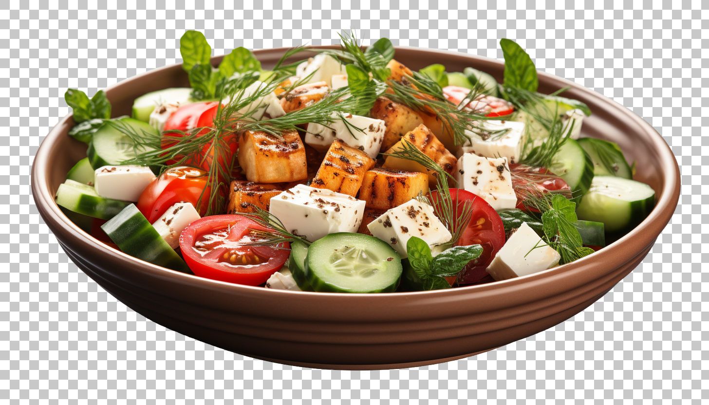 Greek Salad Ingredients Clipart png, Salad Making, Flavorful Dish