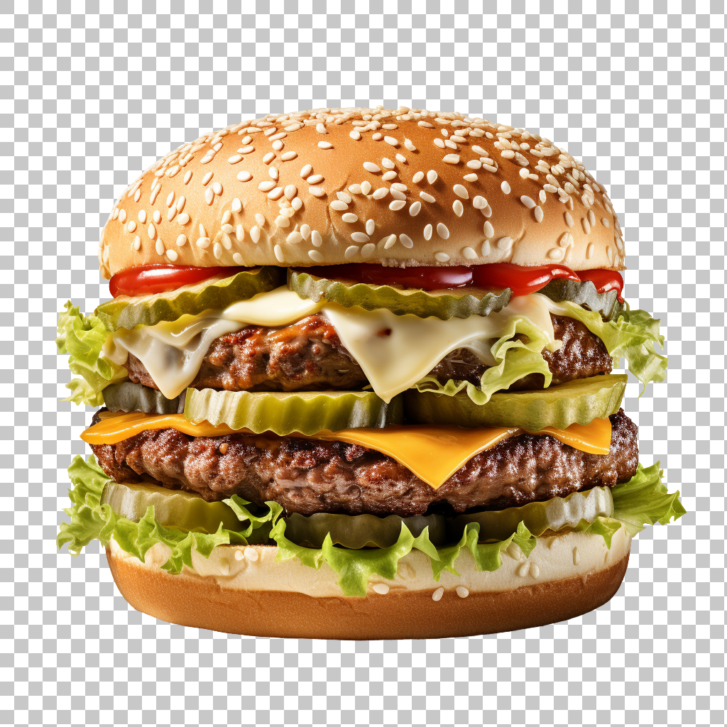 Authentic Hamburger Dish png, Fast Food Recipe, Classic Flavor