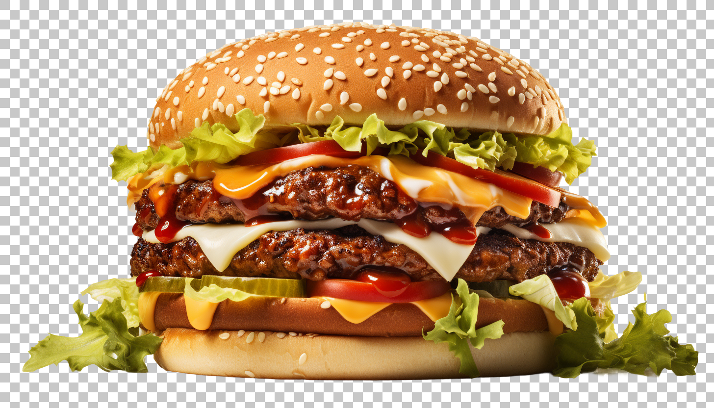 High-Quality Hamburger Transparent png, Fast Food, Classic Meal