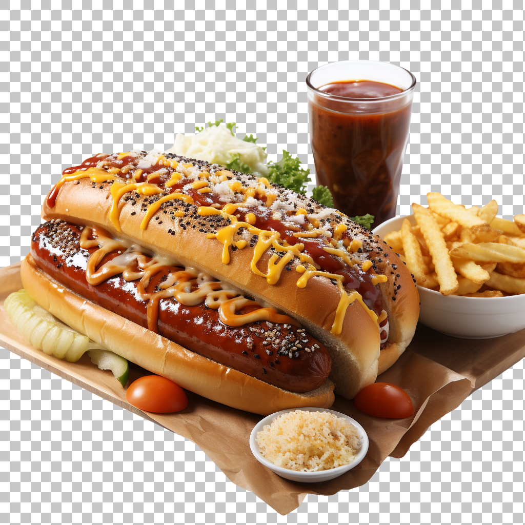 Hot Dog Sausage Bun Condiments Fast Food png Clipart, American Cuisine, Flavorful Delight