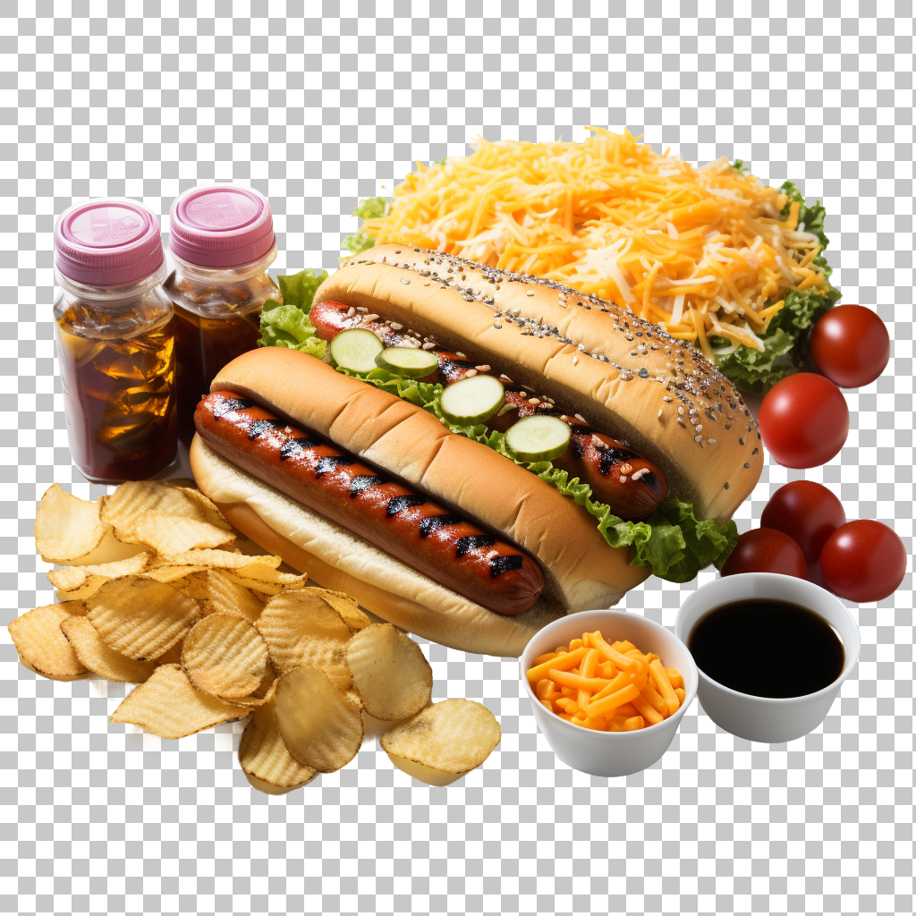 Authentic Hot Dog Dish png, Fast Food Recipe, Classic Flavor