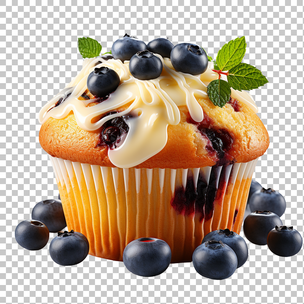 Muffin Breakfast Blueberry Baked Food Artwork png, Homemade Baking, Morning Indulgence