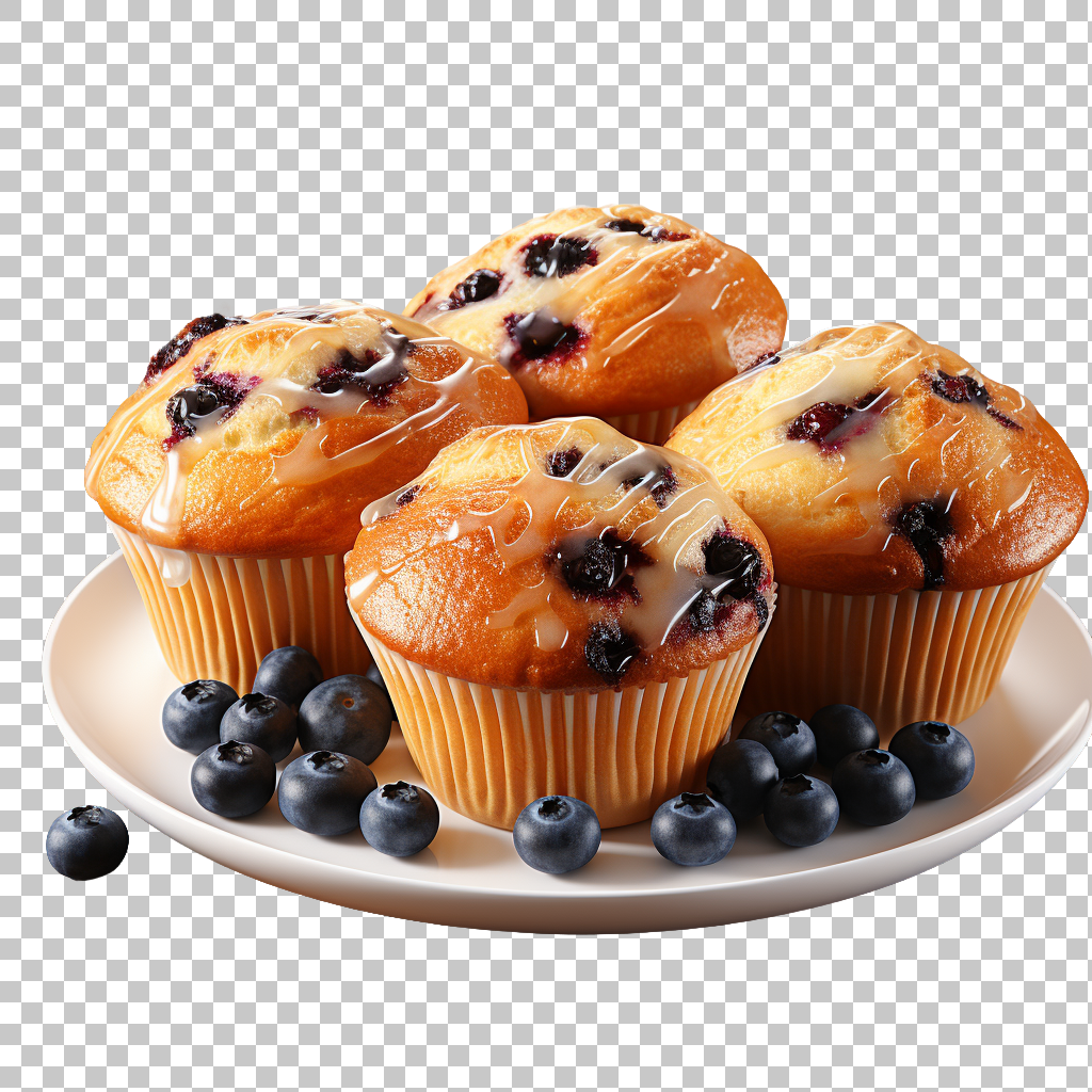 Authentic Muffin Dish png, Baked Recipe, Blueberry Flavor