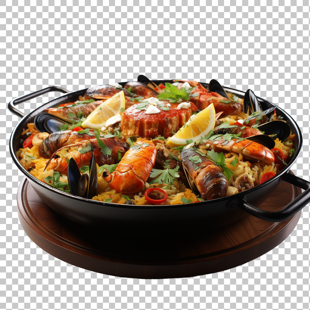 Paella Spanish Saffron Rice png, Traditional Dish, Spanish Cuisine