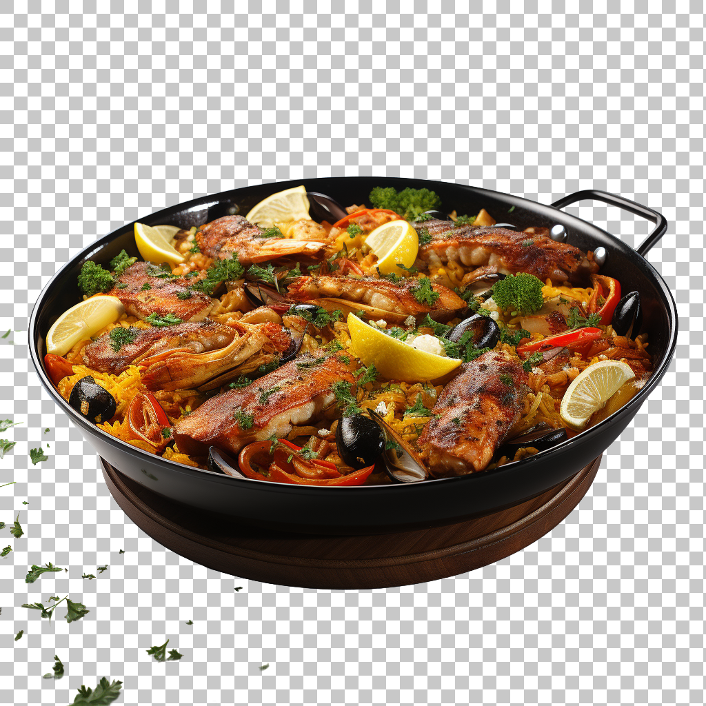 Paella Ingredients Clipart png, Spanish Cuisine, Homemade Delight