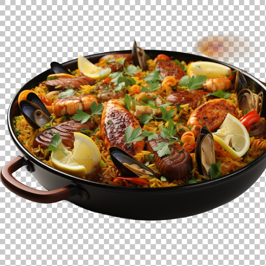Paella Spanish Saffron Rice png Graphics, Traditional Flavor, Family Favorite