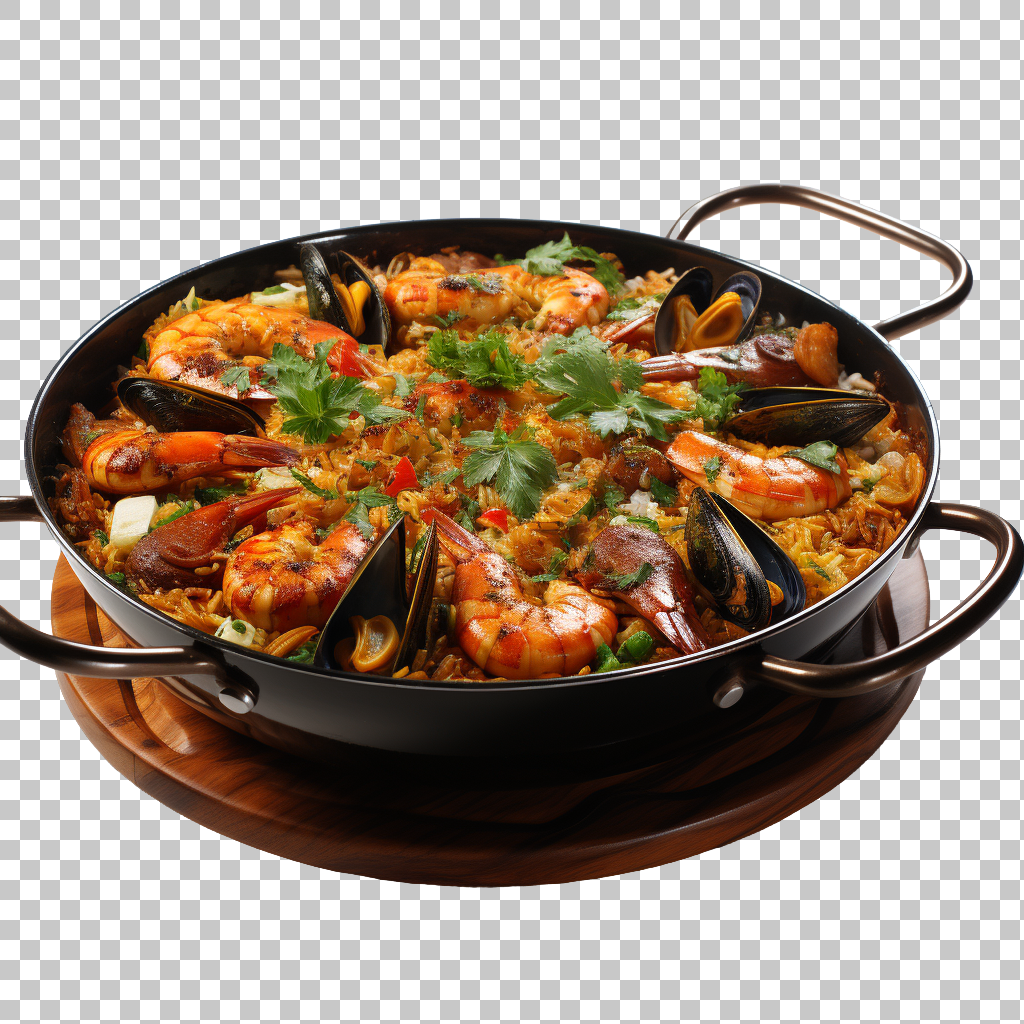 Paella Spanish Saffron Rice png, Homemade Recipe, Traditional Dish