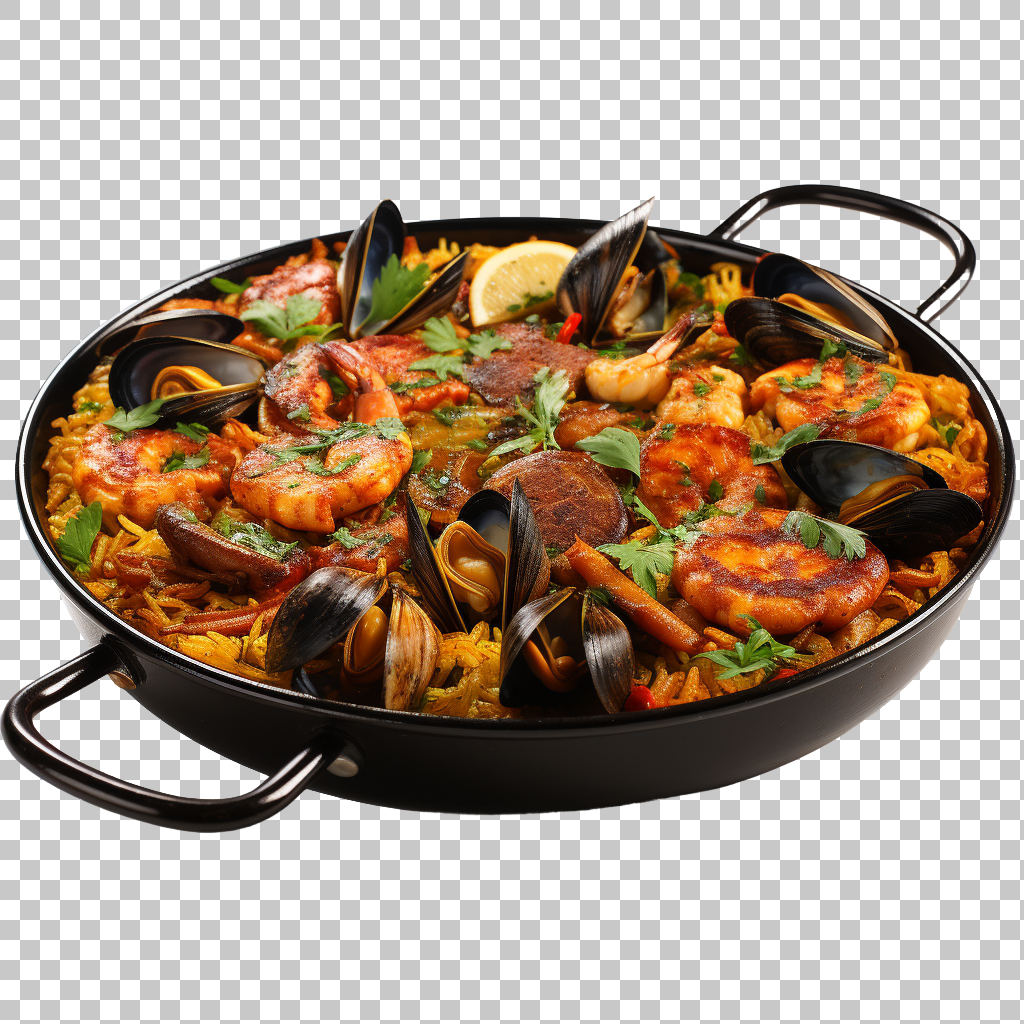Paella Ingredients Clipart png, Cooking Paella, Flavorful Dish