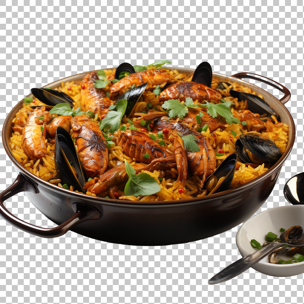 Paella Spanish Saffron Rice png Illustrations, Spanish Flavor, Home Cooking