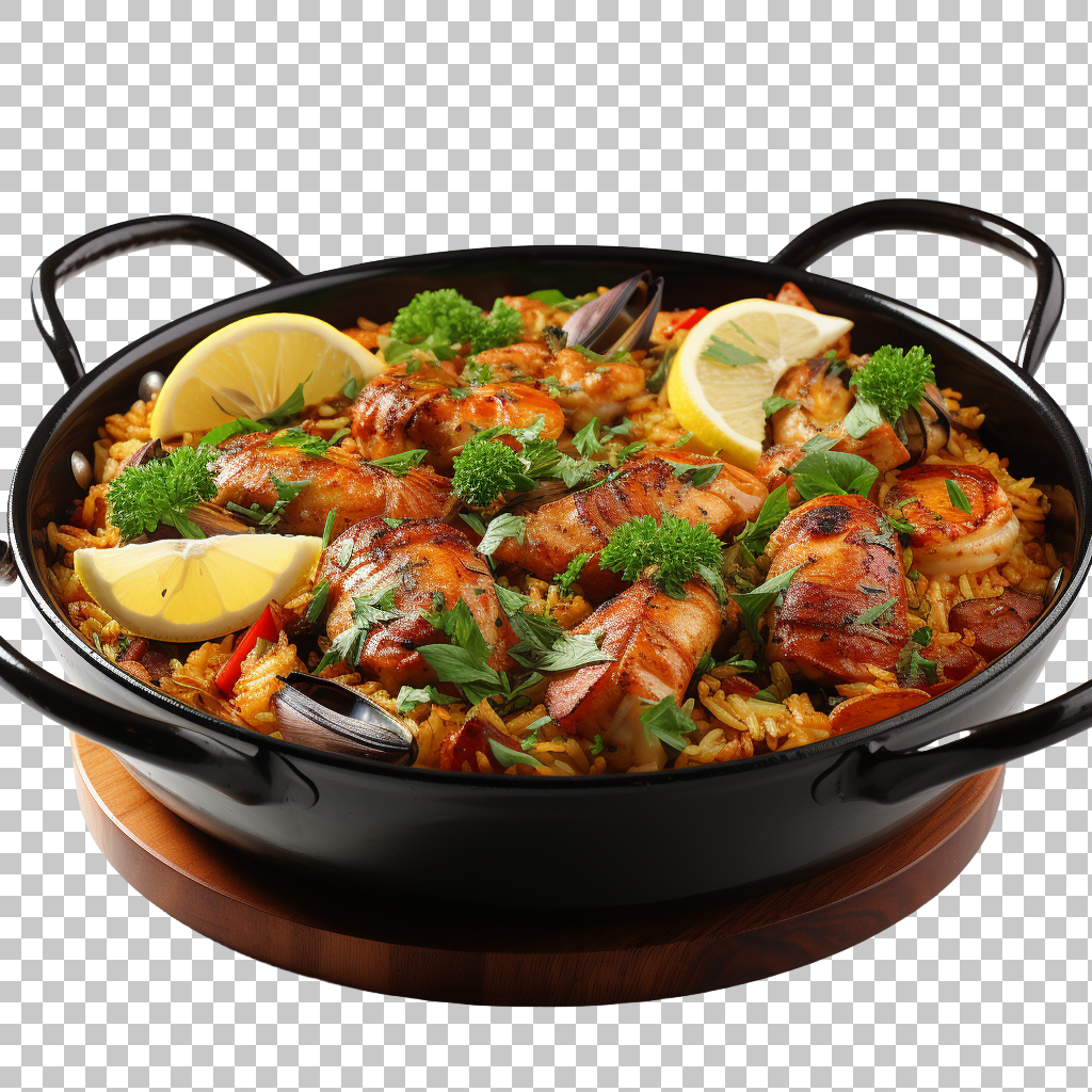 Paella Spanish Saffron Rice png Meal, Authentic Recipe, Comfort Cuisine