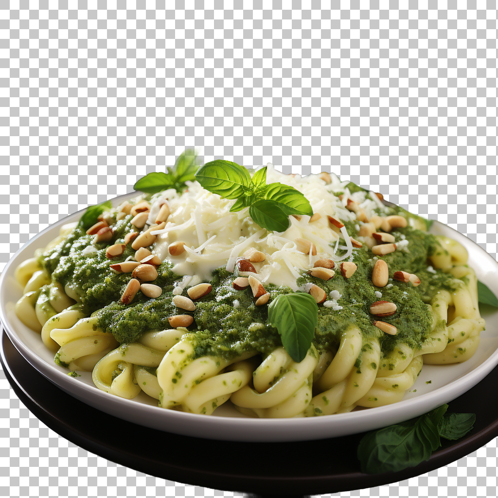 Pesto Pasta Italian Basil Pine Nuts Sauce Food png, Homemade Recipe, Traditional Dish