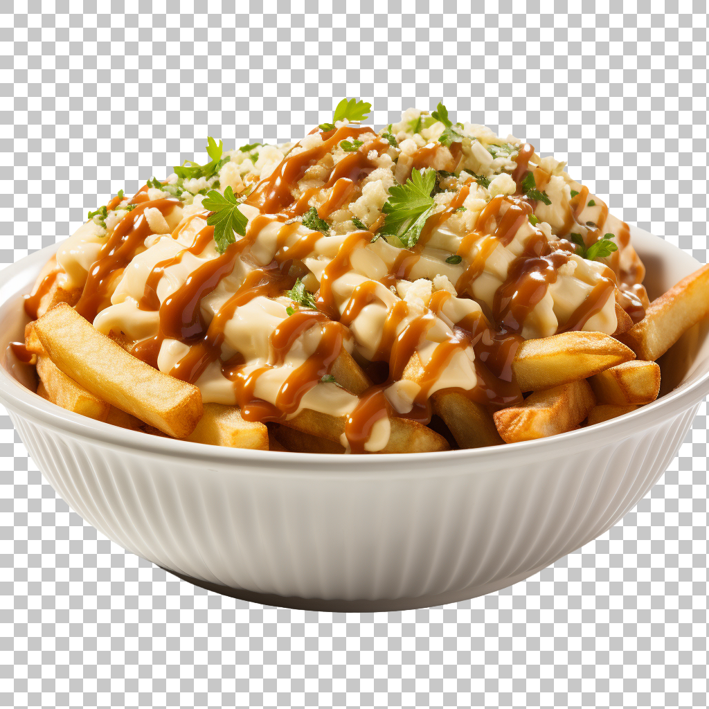 poutine clipart png, traditional Canadian dish, savory delight