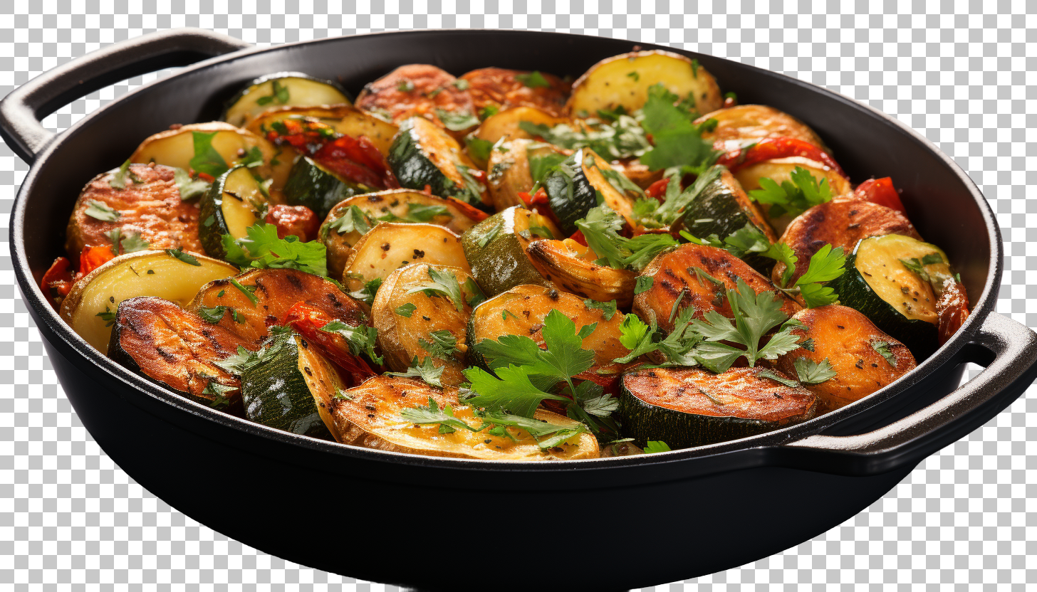Ratatouille French vegetables food png images, rustic French cuisine, flavorful dish