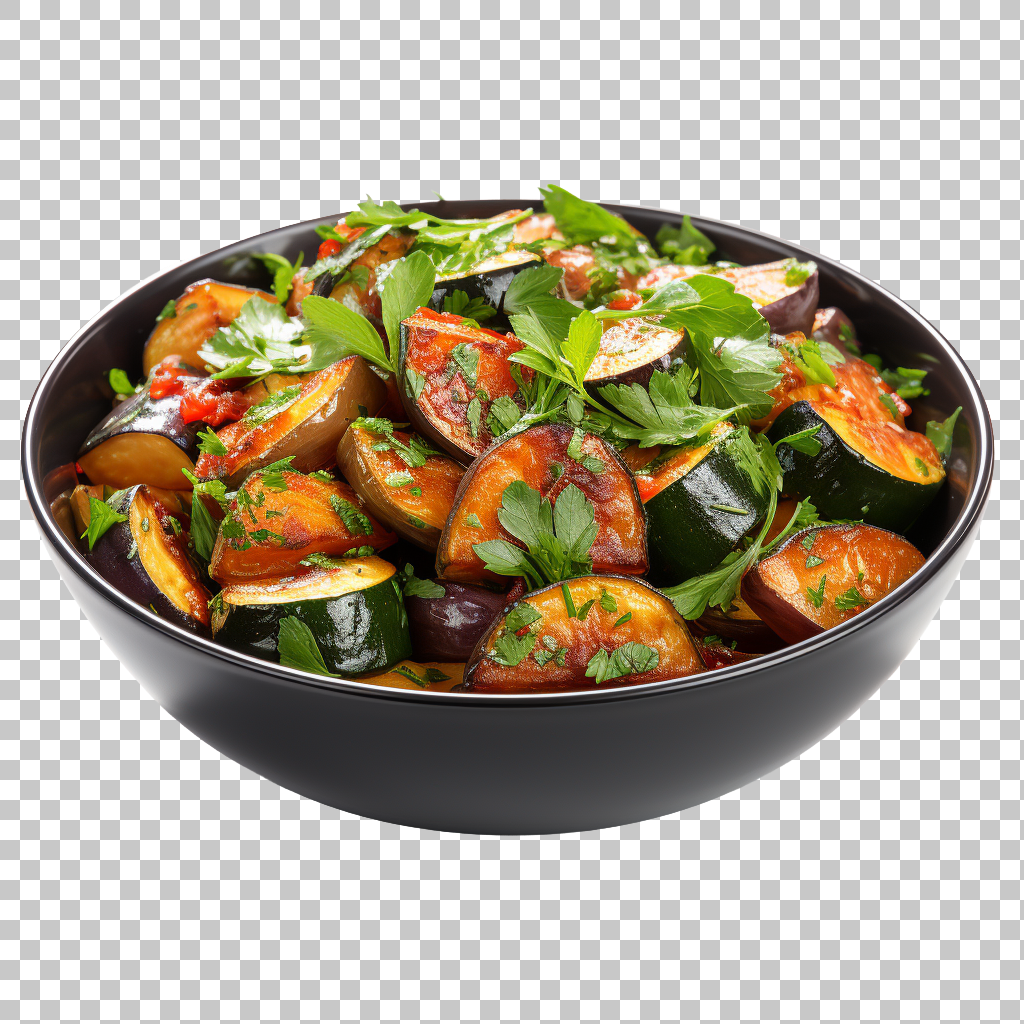 ratatouille png images, iconic French food, delicious vegetable medley