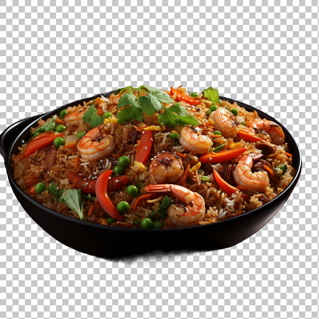 Shrimp fried rice Asian stir-fried shrimp rice food png, savory seafood, flavorful rice
