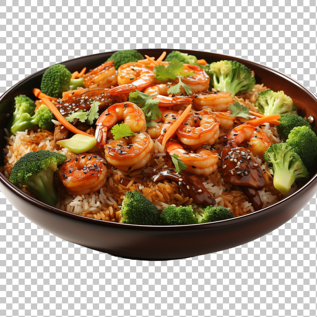 Shrimp fried rice Asian stir-fried shrimp rice food png, savory seafood, flavorful rice