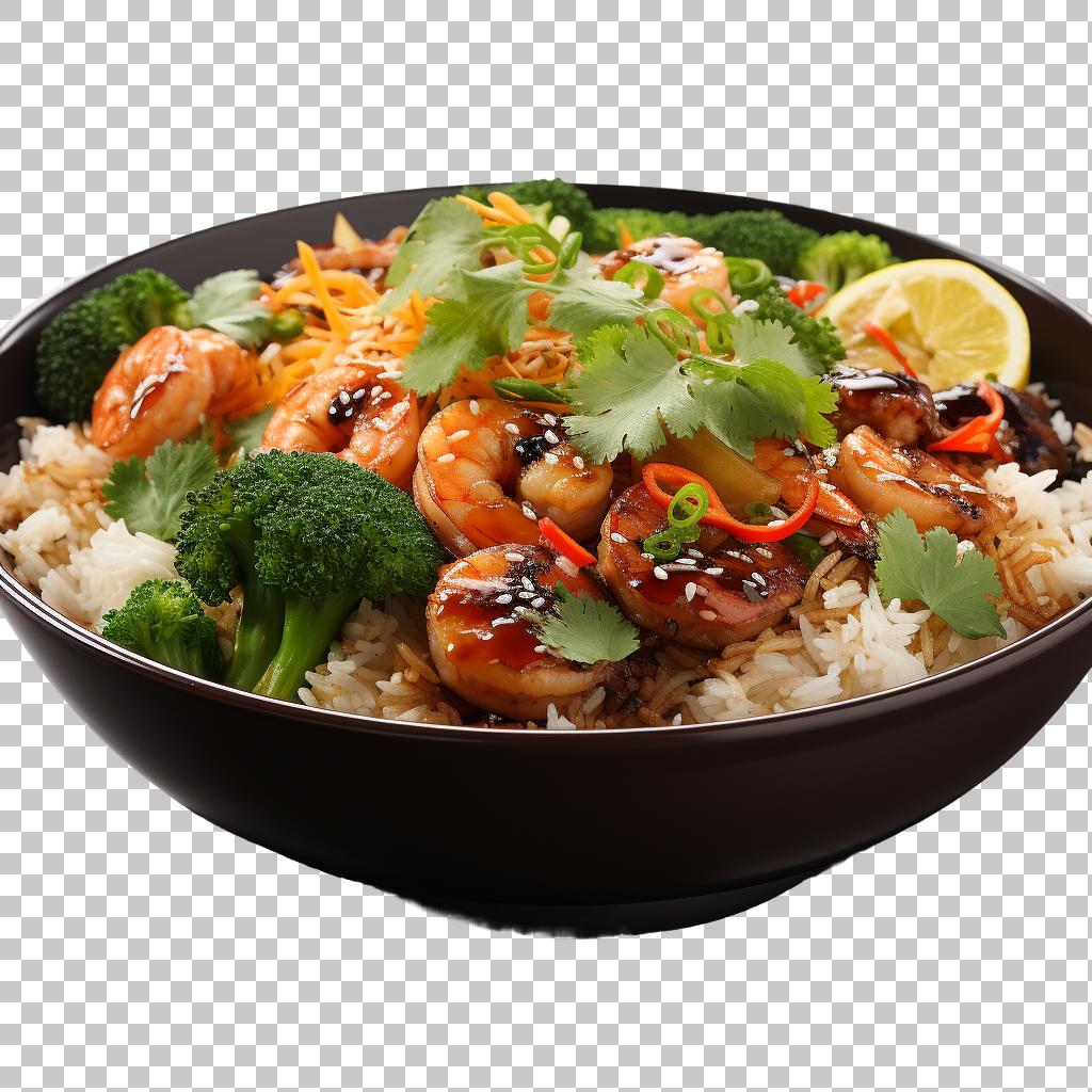 Shrimp fried rice Asian stir-fried shrimp rice food png, savory seafood, flavorful rice