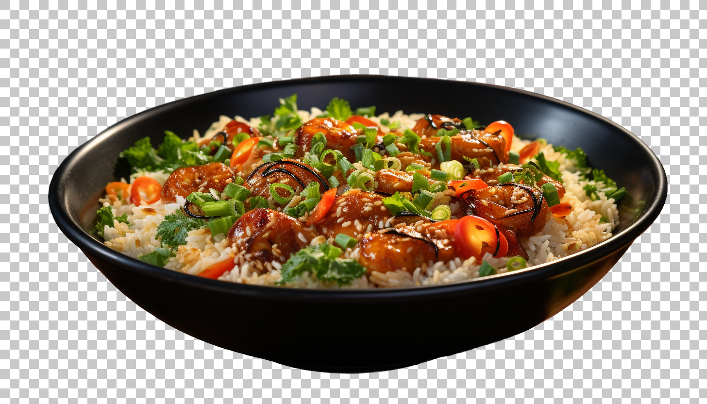 shrimp fried rice transparent png, delectable Asian dish, succulent seafood