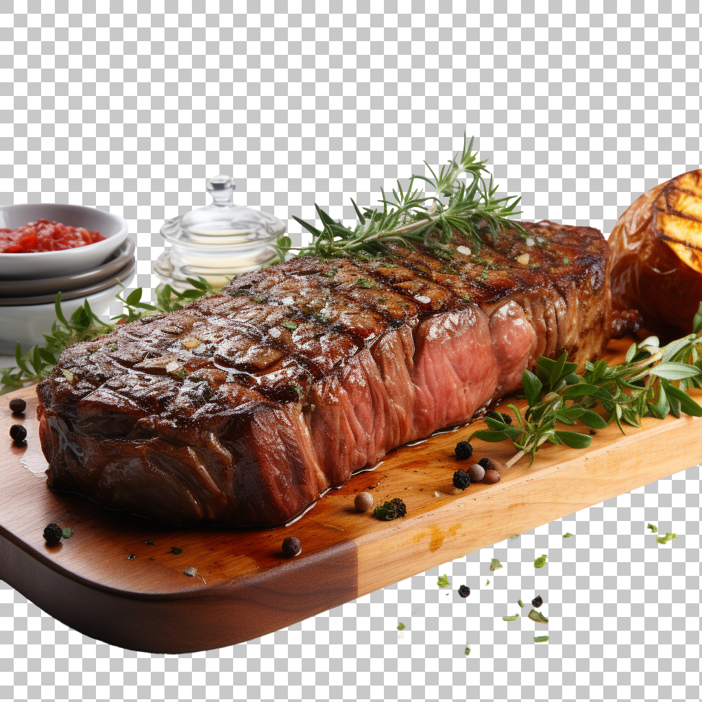 Juicy Steak Meat PNG bie, Delicious Grilled Dish, Savory BBQ Food