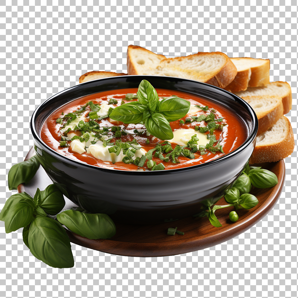 Tomato Basil Soup Comforting Savory Food png, Homemade Flavor, Soup Delight