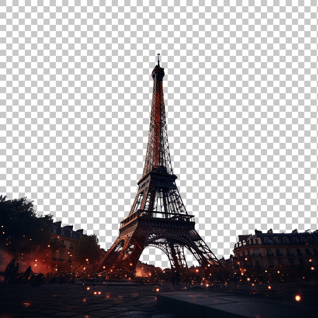 Bastille Day Fireworks png, Eiffel Tower Illumination, City of Lights