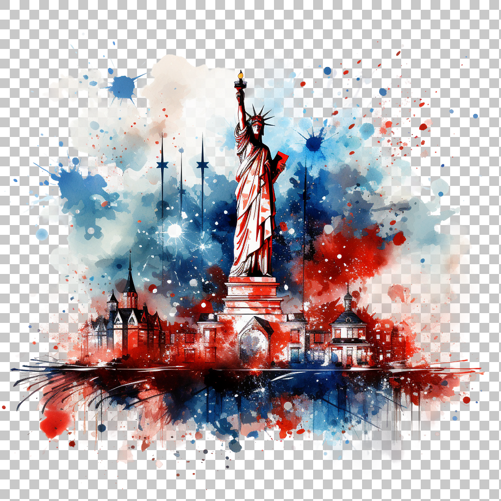 July 4th Festivities png, Independence Day Parade, Patriotic Celebration