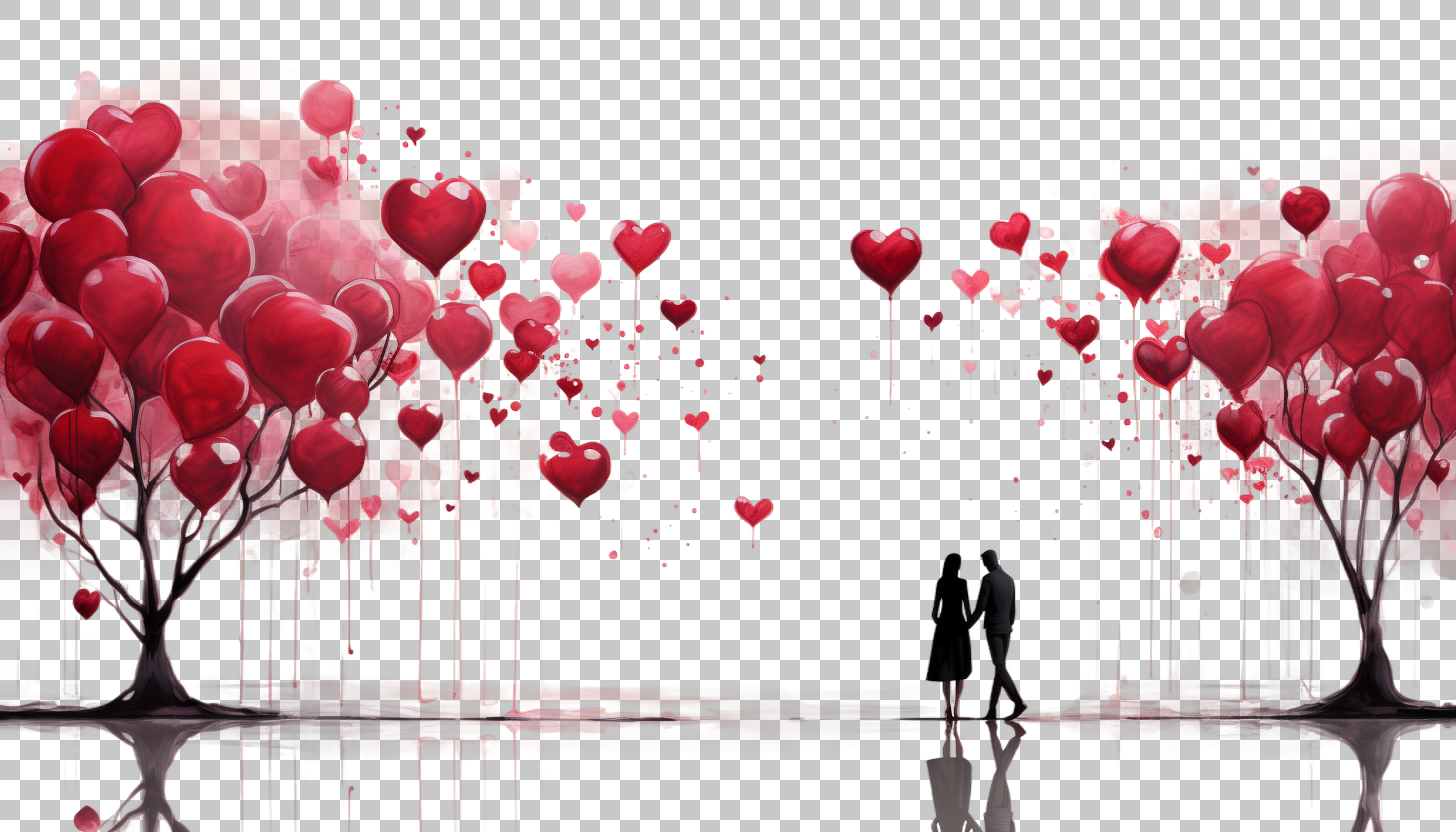 Valentine Day png, Kisses and Hugs, Romantic Affection
