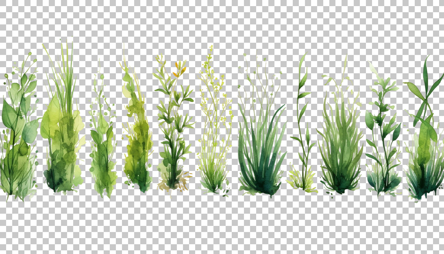 Watercolor Grass Border Set png, Grass Border Illustration, Decorative Art