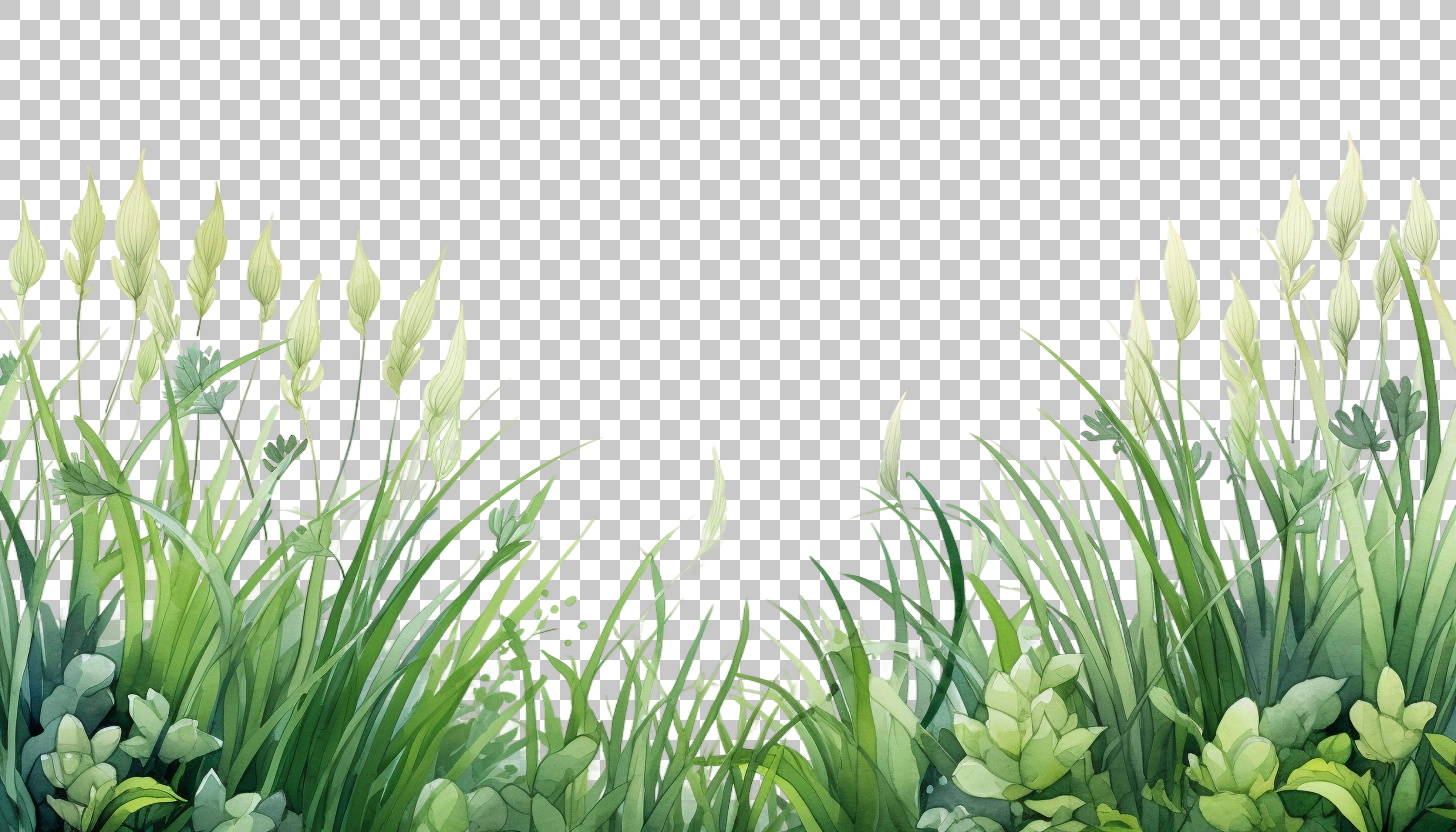 Watercolor Grass Border Frame png, Green Frame, Nature Art