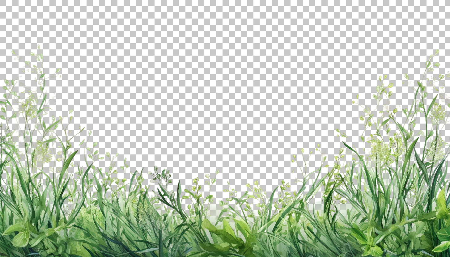 Watercolor Grass Border Frame png, Nature Illustration, Decorative Art