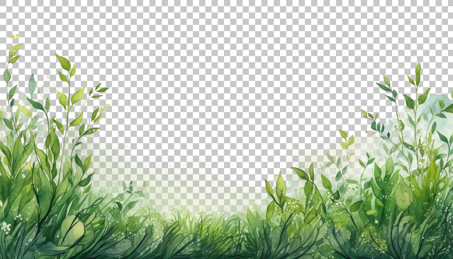 Watercolor Grass Border Frame png, Decorative Botanical, Greenery Design