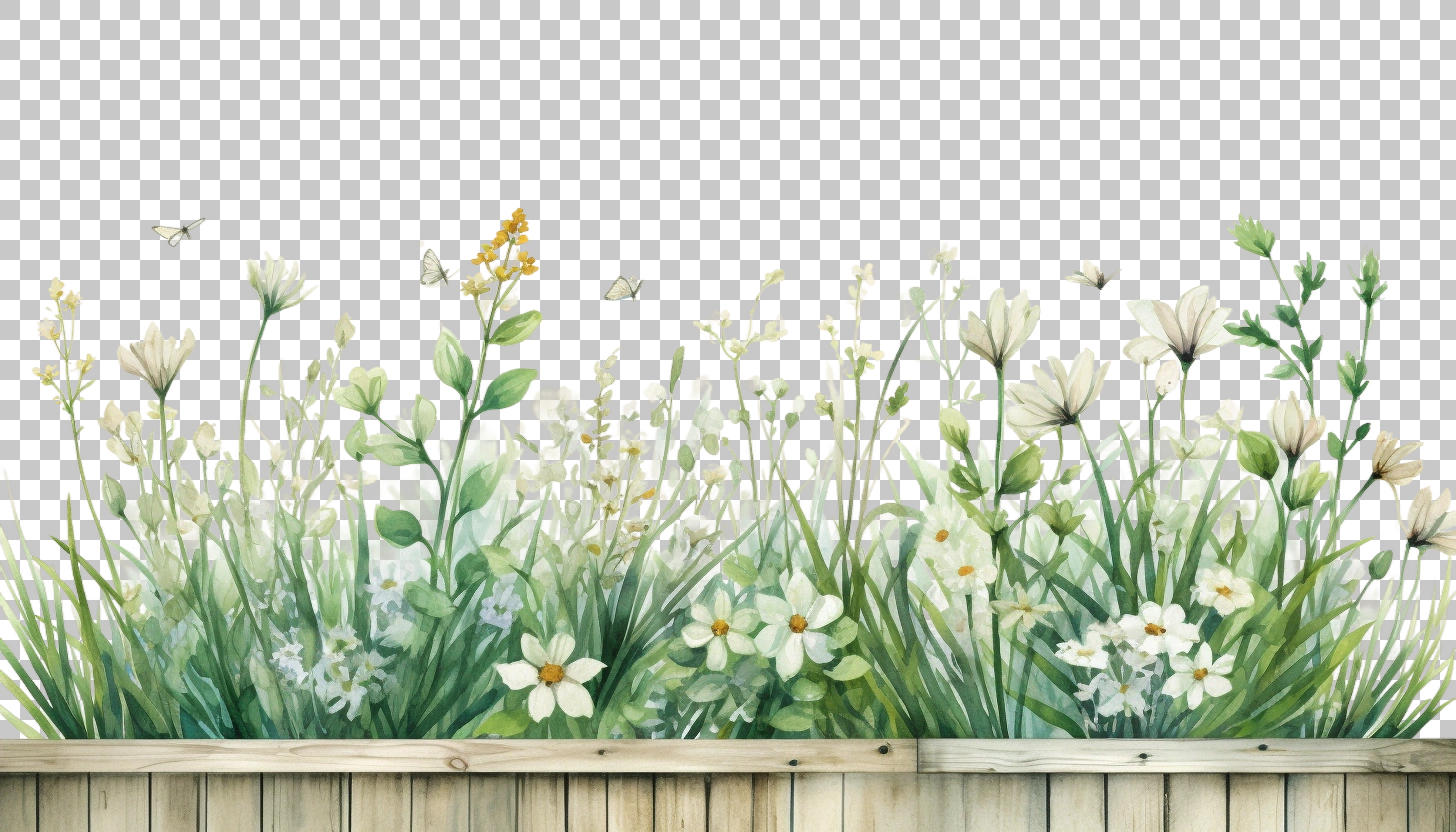 Watercolor Grass Border Frame png, Grass Art, Decorative Design