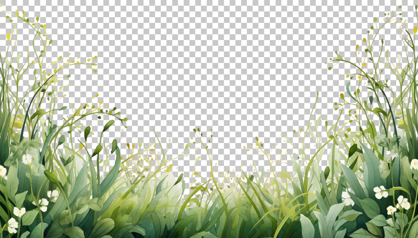 Watercolor Grass Border Frame png, Greenery Border, Nature Illustration