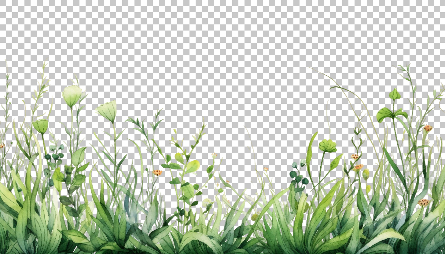 Watercolor Grass Border Frame png, Nature Border, Decorative Theme