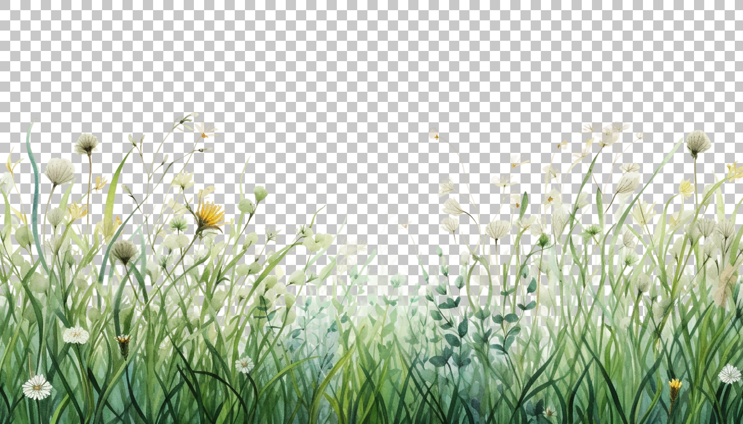 Watercolor Grass Border Frame png, Floral Greenery, Decorative Element