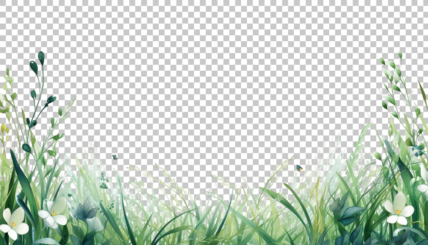 Watercolor Grass Border Frame png, Rustic Border, Artistic Theme