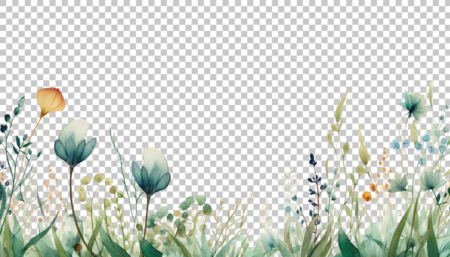 Watercolor Grass Border Frame png, Greenery Decoration, Nature Illustration