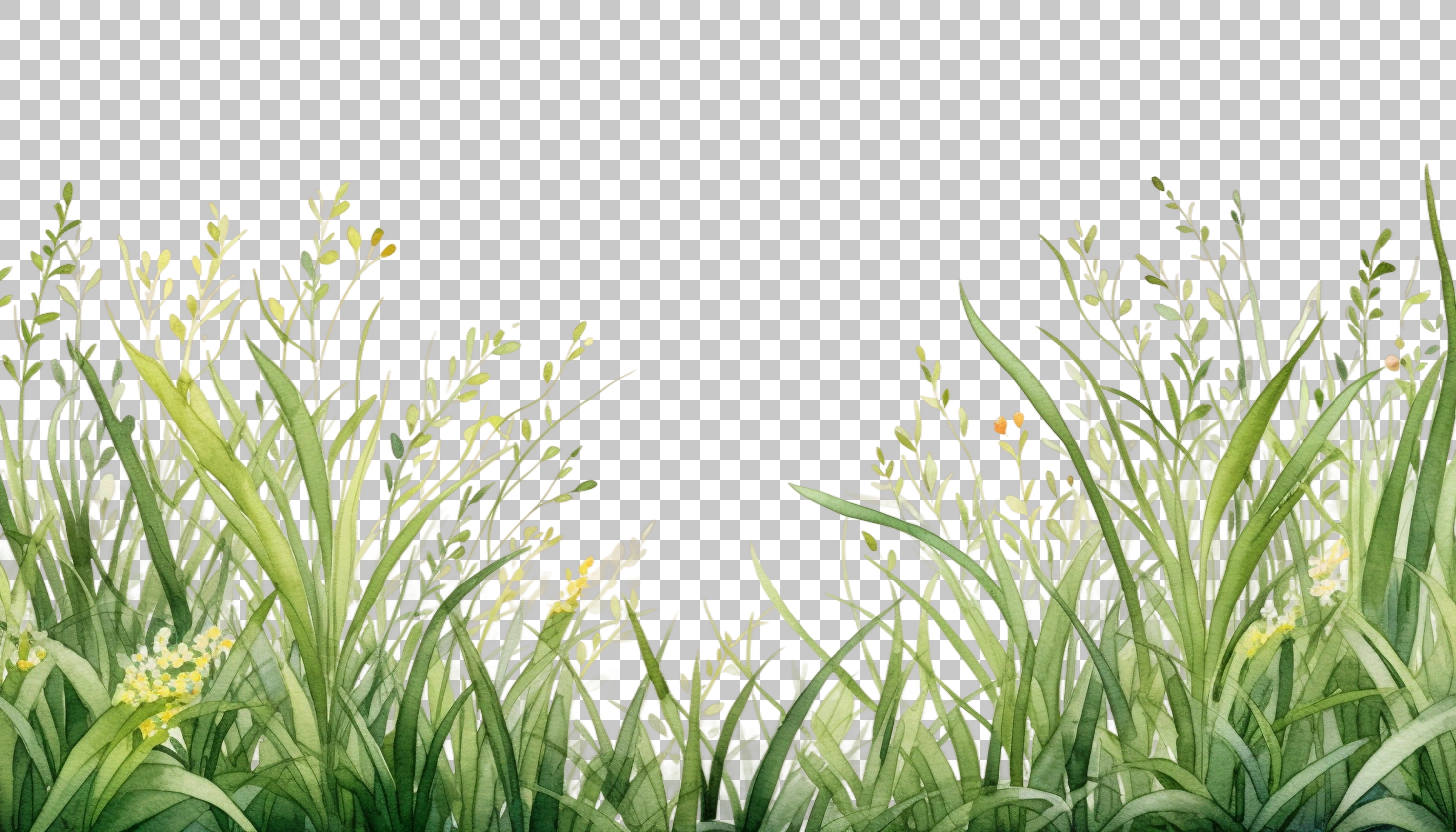 Watercolor Grass Border Frame png, Grass Border Illustration, Decorative Art