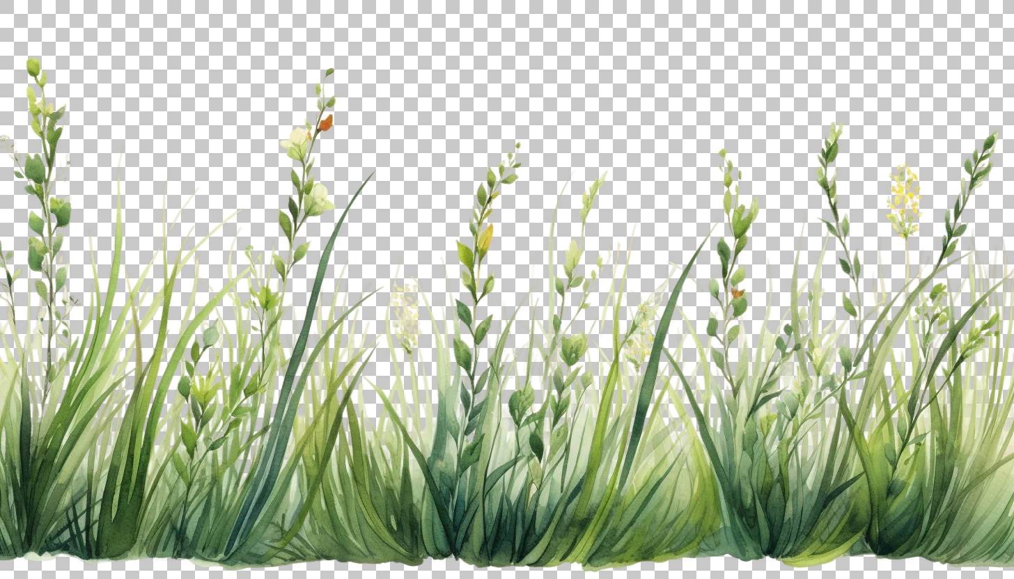 Watercolor Grass Set Border png, Rustic Border, Nature Scene