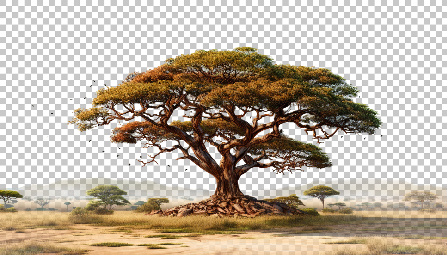 Acacia Tree Savanna png, Safari Adventure, Wildlife Habitat
