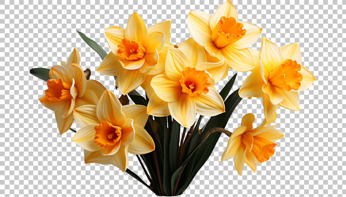 Daffodil Flower png, Narcissus Bloom Image, Spring Decoration