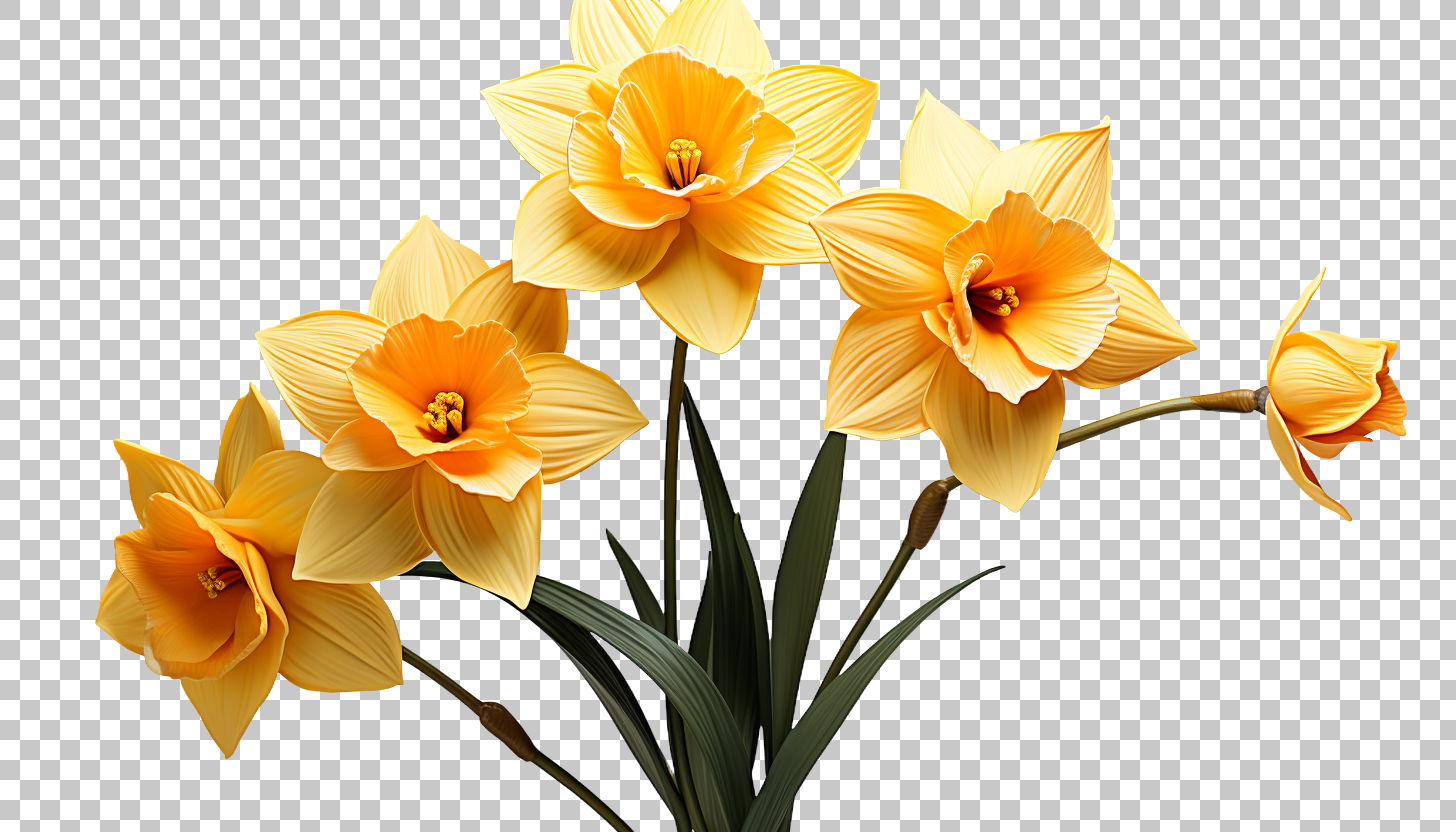 Daffodil Flower png, Springtime Blossom Clipart, Botanical Illustration