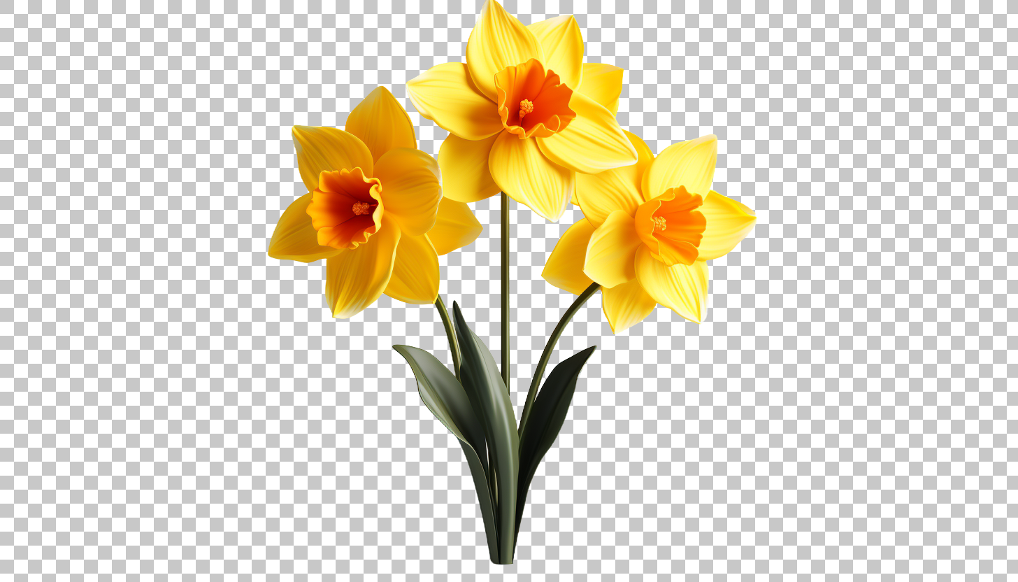 Daffodil Flower png, Blooming Narcissus, Springtime Decoration