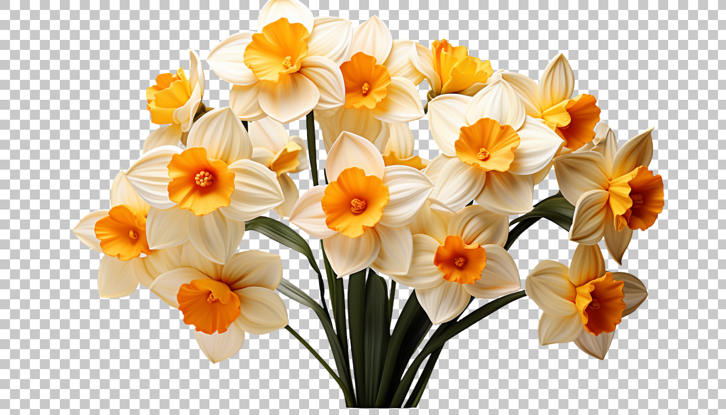 Daffodil Flower png, Yellow Spring Flower, Botanical Design