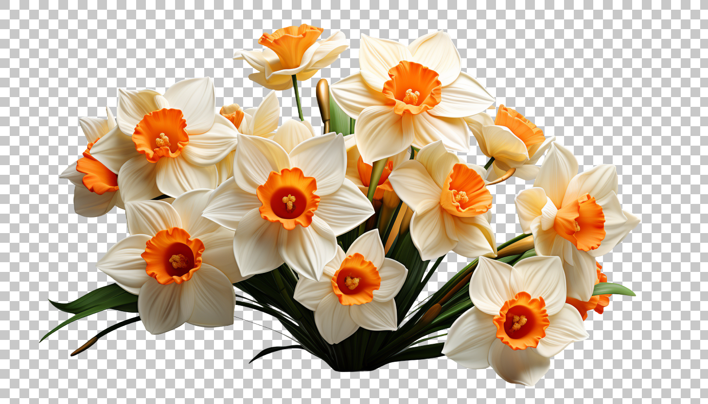 Daffodil Flower png, Bright Floral Illustration, Spring Graphics