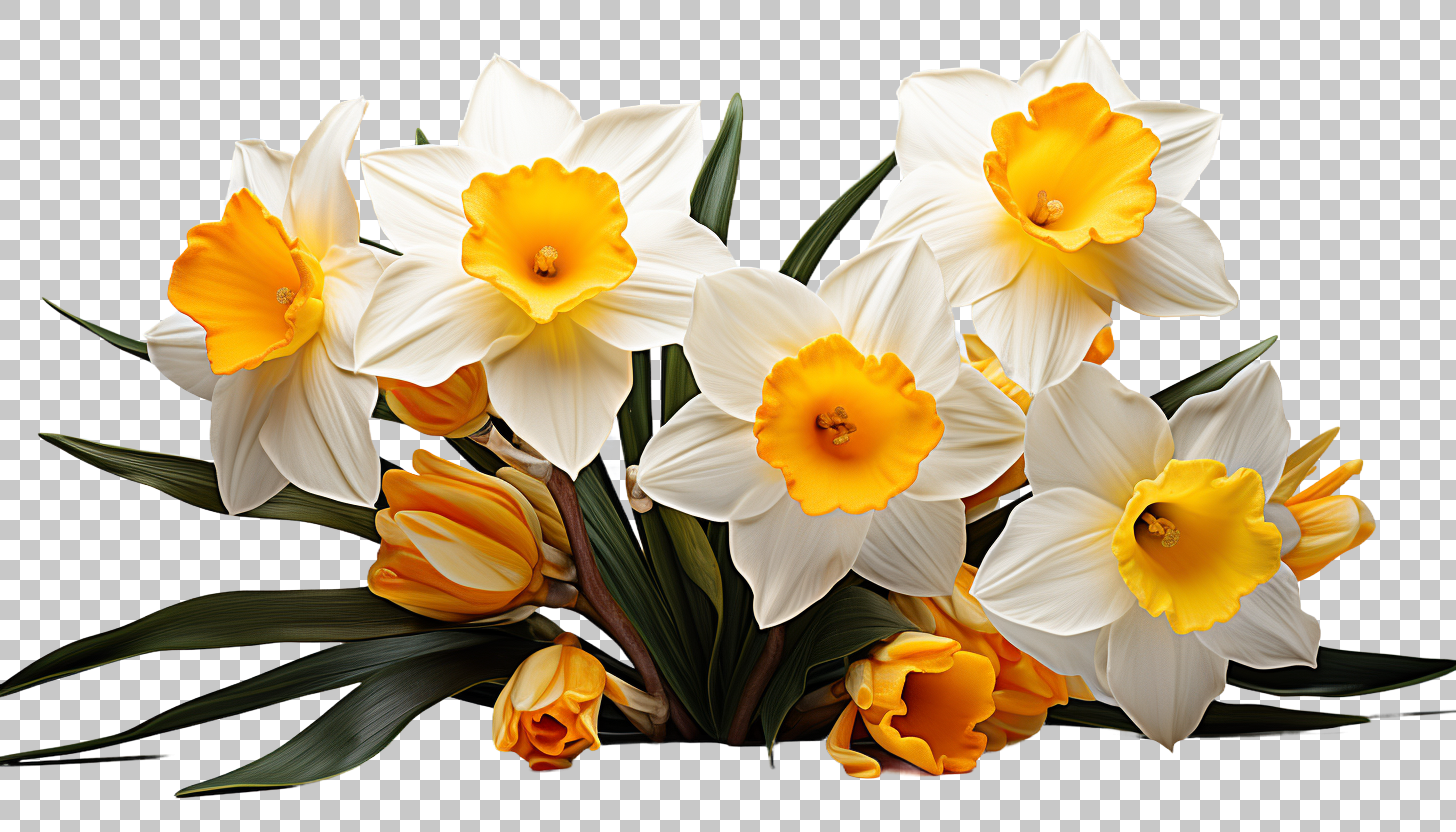Daffodil Flower png, Spring Floral Graphic, Blossom Illustration