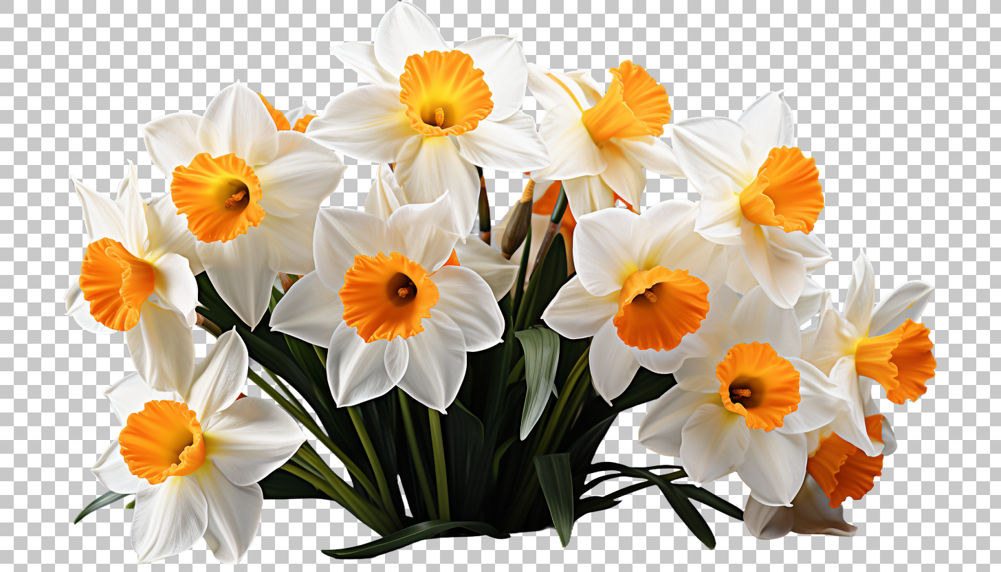 Daffodil Flower png, Yellow Blossom Artwork, Floral Illustration