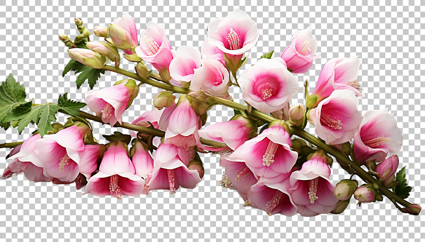 Foxglove Flower png, Digital Botanical Illustration, Spring Blossom
