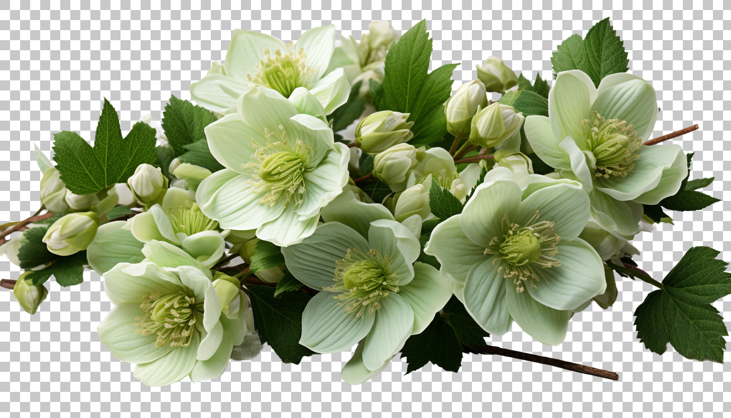 Hellebore on White Background png, Botanical Illustration, Floral Clipart